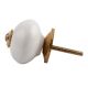 White Golden Fitting Ceramic Cabinet Knob